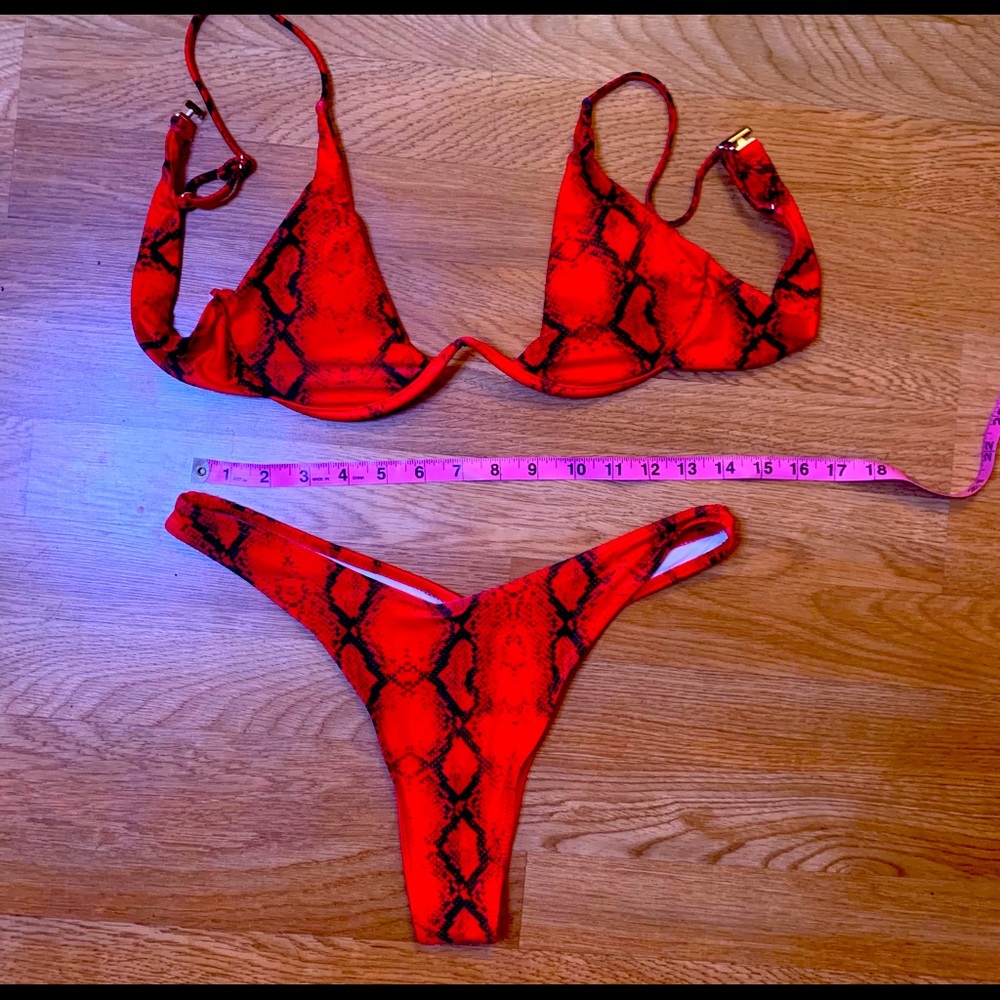 Red Snakeskin SHEIN bikini
